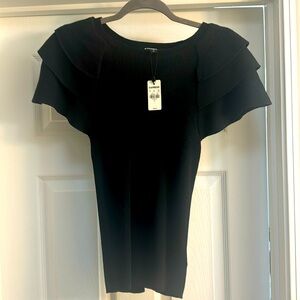 NWT Beautiful size small black sweater top